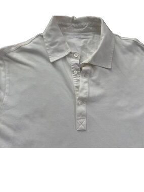 Malo Firenze White Cotton Piqué Long Sleeve Polo Shirt Italian Luxury IT 52 / L